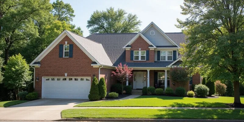 Ohio home with new roof installed showing curb appeal improvement in a suburban neighborhood