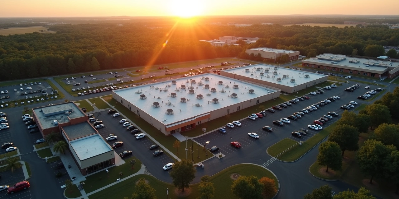 Property manager reviewing roofing portfolio plan for multiple Ohio buildings