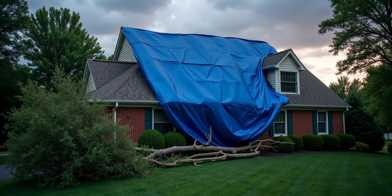 Storm damage roof repair in Fairfield County