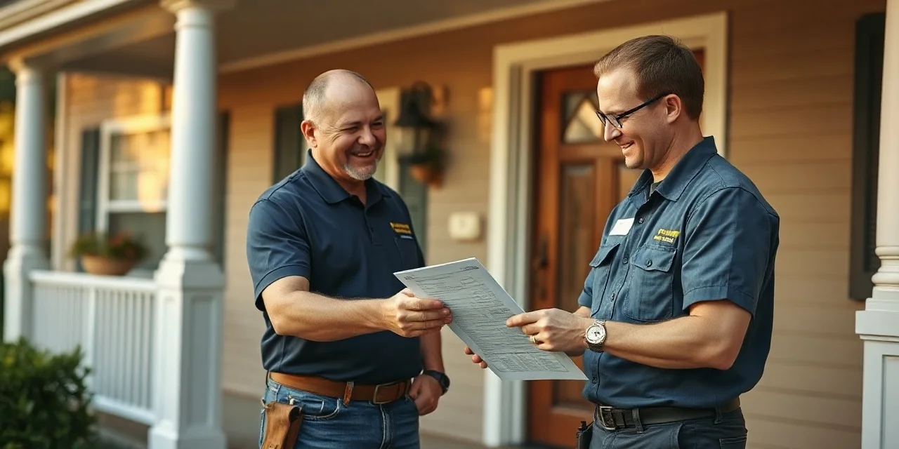 Ohio homeowner reviewing a roofing estimate contract before signing